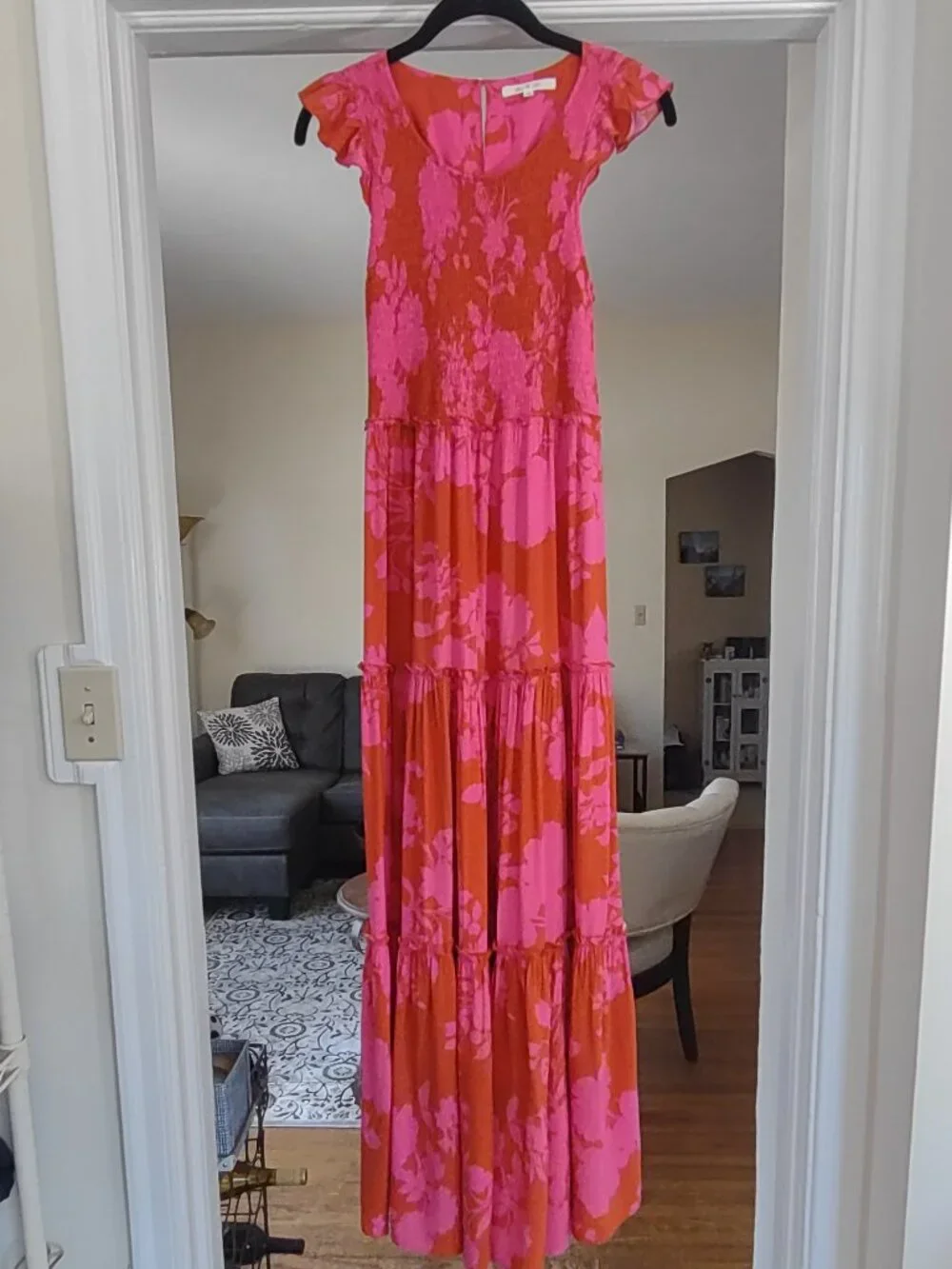 Anthropologie Abel The Label Maxi Dress Sz XSmall Angelica Tiered Ruffle Cottage - Picture 4 of 12
